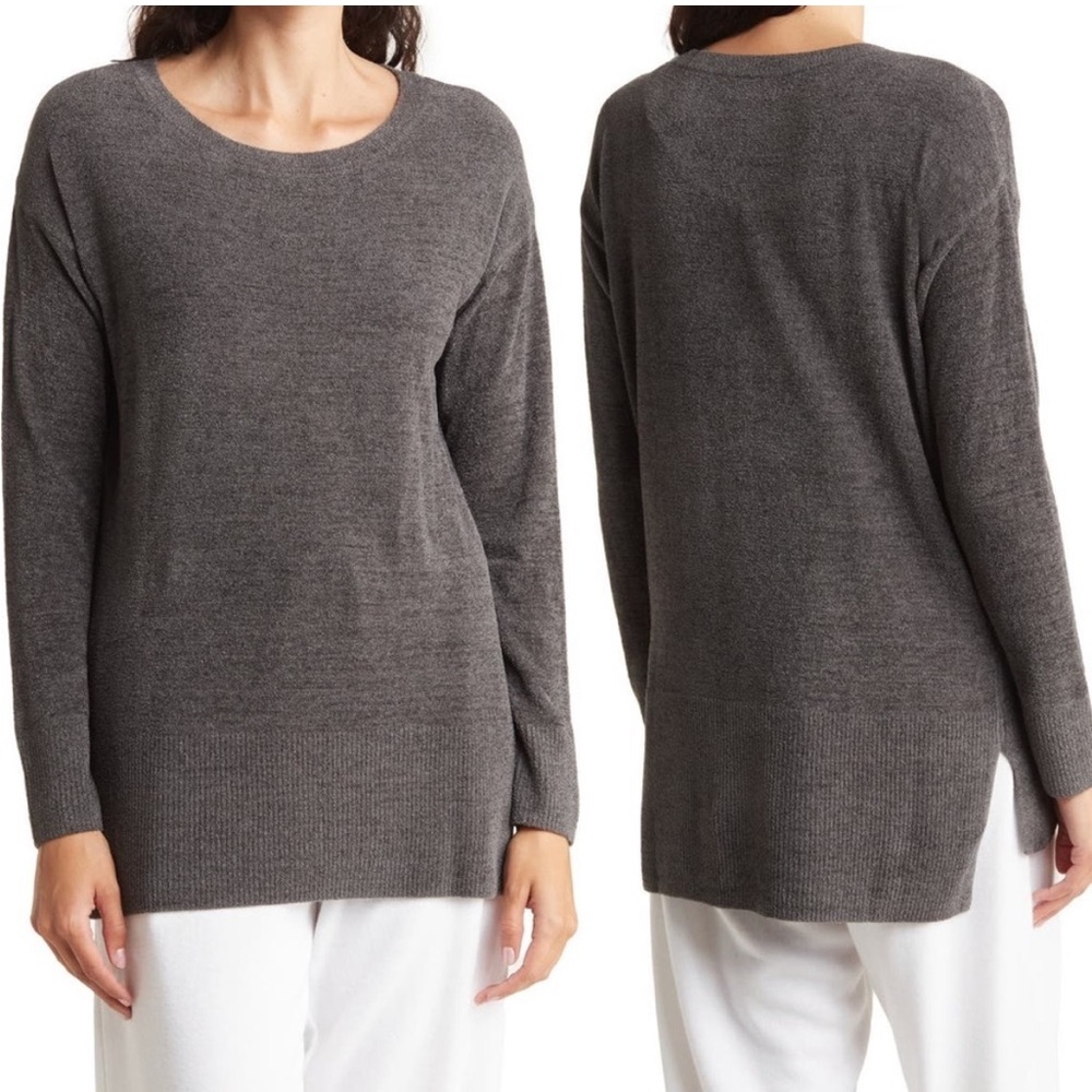 Barefoot Dreams Heather Gray Crew Neck Sweater